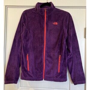 The North Face Helata Womens Full-Zip Furry Fleece Sweater Jacket Purple Small